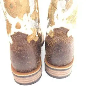 Ariat | Shoes | Ariat Tombstone Roughed Brown White Hair Cow  display picture 2